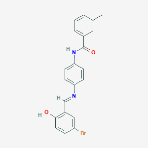 molecular formula C21H17BrN2O2 B413634 N-{4-[(5-bromo-2-hydroxybenzylidene)amino]phenyl}-3-methylbenzamide 