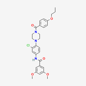 molecular formula C29H32ClN3O5 B4136343 N-{3-chloro-4-[4-(4-propoxybenzoyl)-1-piperazinyl]phenyl}-3,5-dimethoxybenzamide 