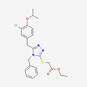 molecular formula C23H26ClN3O3S B4136352 ethyl {[4-benzyl-5-(3-chloro-4-isopropoxybenzyl)-4H-1,2,4-triazol-3-yl]thio}acetate 