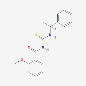 molecular formula C17H18N2O2S B4136359 2-methoxy-N-{[(1-phenylethyl)amino]carbonothioyl}benzamide 