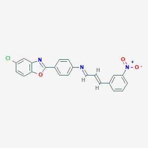 molecular formula C22H14ClN3O3 B413636 5-Chloro-2-{4-[(3-{3-nitrophenyl}-2-propenylidene)amino]phenyl}-1,3-benzoxazole 