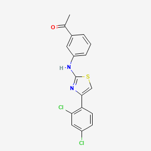 molecular formula C17H12Cl2N2OS B4136367 1-(3-{[4-(2,4-dichlorophenyl)-1,3-thiazol-2-yl]amino}phenyl)ethanone 