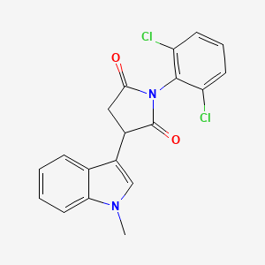 molecular formula C19H14Cl2N2O2 B4136388 1-(2,6-dichlorophenyl)-3-(1-methyl-1H-indol-3-yl)-2,5-pyrrolidinedione 