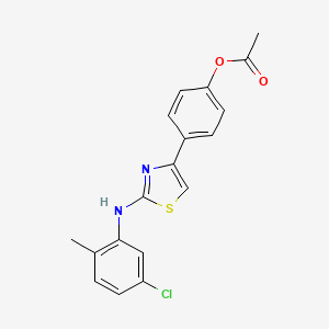 molecular formula C18H15ClN2O2S B4136392 4-{2-[(5-chloro-2-methylphenyl)amino]-1,3-thiazol-4-yl}phenyl acetate 