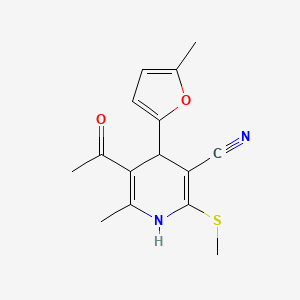 molecular formula C15H16N2O2S B4136421 5-acetyl-6-methyl-4-(5-methyl-2-furyl)-2-(methylthio)-1,4-dihydro-3-pyridinecarbonitrile 