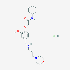 molecular formula C23H38ClN3O4 B4136437 N-cyclohexyl-2-[2-methoxy-4-({[3-(4-morpholinyl)propyl]amino}methyl)phenoxy]acetamide hydrochloride 