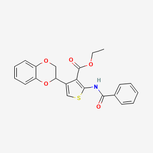 molecular formula C22H19NO5S B4136459 ethyl 2-(benzoylamino)-4-(2,3-dihydro-1,4-benzodioxin-2-yl)-3-thiophenecarboxylate 