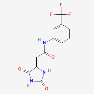 molecular formula C12H10F3N3O3 B4136465 2-(2,5-dioxo-4-imidazolidinyl)-N-[3-(trifluoromethyl)phenyl]acetamide 