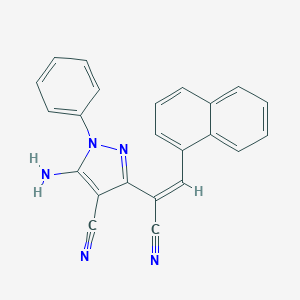 molecular formula C23H15N5 B413647 5-amino-3-[(E)-1-cyano-2-naphthalen-1-ylethenyl]-1-phenylpyrazole-4-carbonitrile 