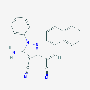 molecular formula C23H15N5 B413647 5-amino-3-[1-cyano-2-(1-naphthyl)vinyl]-1-phenyl-1H-pyrazole-4-carbonitrile 