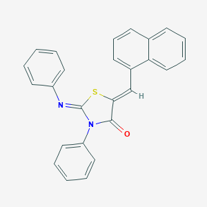 molecular formula C26H18N2OS B413648 5-(1-Naphthylmethylene)-3-phenyl-2-(phenylimino)-1,3-thiazolidin-4-one 