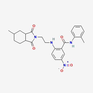 molecular formula C25H28N4O5 B4136490 2-{[2-(5-methyl-1,3-dioxooctahydro-2H-isoindol-2-yl)ethyl]amino}-N-(2-methylphenyl)-5-nitrobenzamide 