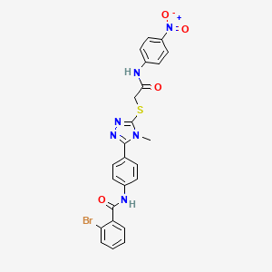 molecular formula C24H19BrN6O4S B4136494 2-bromo-N-{4-[4-methyl-5-({2-[(4-nitrophenyl)amino]-2-oxoethyl}thio)-4H-1,2,4-triazol-3-yl]phenyl}benzamide 