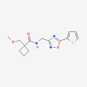 molecular formula C14H17N3O3S B4136503 1-(methoxymethyl)-N-{[5-(2-thienyl)-1,2,4-oxadiazol-3-yl]methyl}cyclobutanecarboxamide 