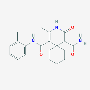 molecular formula C20H25N3O3 B4136511 2-methyl-N~1~-(2-methylphenyl)-4-oxo-3-azaspiro[5.5]undec-1-ene-1,5-dicarboxamide 