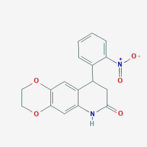 molecular formula C17H14N2O5 B4136518 9-(2-nitrophenyl)-2,3,8,9-tetrahydro[1,4]dioxino[2,3-g]quinolin-7(6H)-one 
