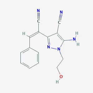 5-amino-3-[(E)-1-cyano-2-phenylethenyl]-1-(2-hydroxyethyl)pyrazole-4-carbonitrile