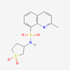 molecular formula C14H16N2O4S2 B4136525 N-(1,1-dioxidotetrahydro-3-thienyl)-2-methyl-8-quinolinesulfonamide 