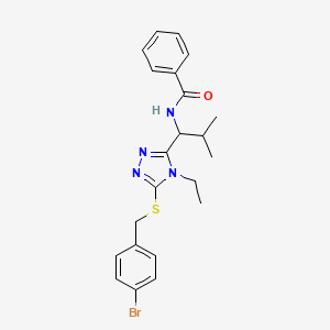 molecular formula C22H25BrN4OS B4136526 N-(1-{5-[(4-bromobenzyl)thio]-4-ethyl-4H-1,2,4-triazol-3-yl}-2-methylpropyl)benzamide 