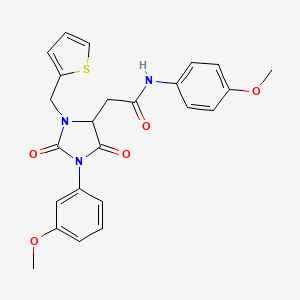 N-(4-methoxyphenyl)-2-[1-(3-methoxyphenyl)-2,5-dioxo-3-(2-thienylmethyl)-4-imidazolidinyl]acetamide