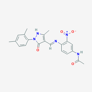 N-{4-({[1-(2,4-dimethylphenyl)-3-methyl-5-oxo-1,5-dihydro-4H-pyrazol-4-ylidene]methyl}amino)-3-nitrophenyl}acetamide