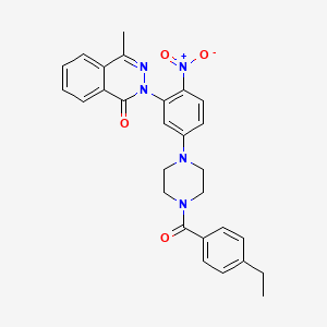molecular formula C28H27N5O4 B4136553 2-{5-[4-(4-ethylbenzoyl)-1-piperazinyl]-2-nitrophenyl}-4-methyl-1(2H)-phthalazinone 