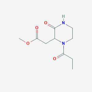 molecular formula C10H16N2O4 B4136563 methyl (3-oxo-1-propionyl-2-piperazinyl)acetate 