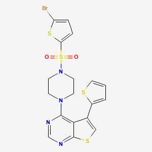 molecular formula C18H15BrN4O2S4 B4136570 4-{4-[(5-bromo-2-thienyl)sulfonyl]-1-piperazinyl}-5-(2-thienyl)thieno[2,3-d]pyrimidine 