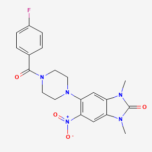 molecular formula C20H20FN5O4 B4136574 5-[4-(4-fluorobenzoyl)-1-piperazinyl]-1,3-dimethyl-6-nitro-1,3-dihydro-2H-benzimidazol-2-one 