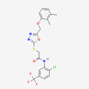 molecular formula C20H17ClF3N3O3S B4136577 N-[2-chloro-5-(trifluoromethyl)phenyl]-2-({5-[(2,3-dimethylphenoxy)methyl]-1,3,4-oxadiazol-2-yl}thio)acetamide 
