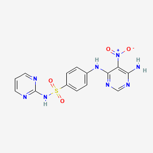 molecular formula C14H12N8O4S B4136592 4-[(6-amino-5-nitro-4-pyrimidinyl)amino]-N-2-pyrimidinylbenzenesulfonamide 