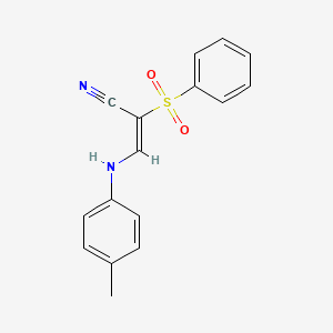 molecular formula C16H14N2O2S B4136597 3-[(4-methylphenyl)amino]-2-(phenylsulfonyl)acrylonitrile 