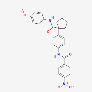 molecular formula C26H25N3O5 B4136605 N-[4-(1-{[(4-methoxyphenyl)amino]carbonyl}cyclopentyl)phenyl]-4-nitrobenzamide 