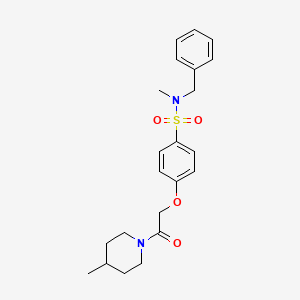 molecular formula C22H28N2O4S B4136633 N-benzyl-N-methyl-4-[2-(4-methyl-1-piperidinyl)-2-oxoethoxy]benzenesulfonamide 