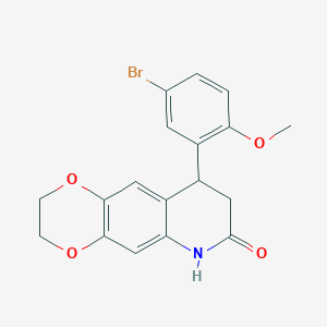 molecular formula C18H16BrNO4 B4136646 9-(5-bromo-2-methoxyphenyl)-2,3,8,9-tetrahydro[1,4]dioxino[2,3-g]quinolin-7(6H)-one 