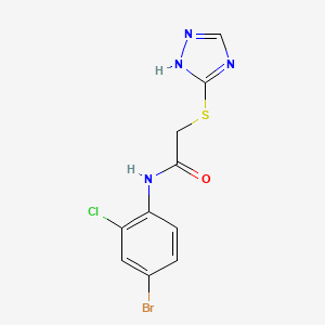 molecular formula C10H8BrClN4OS B4136658 N-(4-bromo-2-chlorophenyl)-2-(4H-1,2,4-triazol-3-ylthio)acetamide 