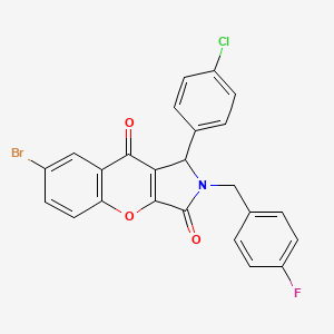 molecular formula C24H14BrClFNO3 B4136666 7-bromo-1-(4-chlorophenyl)-2-(4-fluorobenzyl)-1,2-dihydrochromeno[2,3-c]pyrrole-3,9-dione 