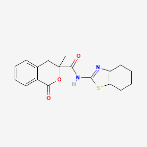 molecular formula C18H18N2O3S B4136692 3-methyl-1-oxo-N-(4,5,6,7-tetrahydro-1,3-benzothiazol-2-yl)-3,4-dihydro-1H-isochromene-3-carboxamide 