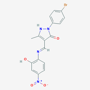 2-(4-bromophenyl)-4-({2-hydroxy-4-nitroanilino}methylene)-5-methyl-2,4-dihydro-3H-pyrazol-3-one