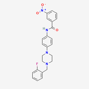 molecular formula C24H23FN4O3 B4136723 N-{4-[4-(2-fluorobenzyl)-1-piperazinyl]phenyl}-3-nitrobenzamide 