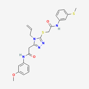 molecular formula C23H25N5O3S2 B4136741 2-[(4-allyl-5-{2-[(3-methoxyphenyl)amino]-2-oxoethyl}-4H-1,2,4-triazol-3-yl)thio]-N-[3-(methylthio)phenyl]acetamide 