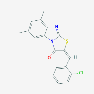 molecular formula C18H13ClN2OS B413677 2-(2-Chloro-benzylidene)-6,8-dimethyl-benzo[4,5]imidazo[2,1-b]thiazol-3-one 