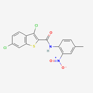 molecular formula C16H10Cl2N2O3S B4136773 3,6-dichloro-N-(4-methyl-2-nitrophenyl)-1-benzothiophene-2-carboxamide 