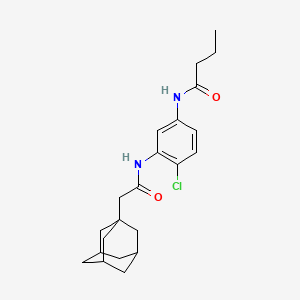 molecular formula C22H29ClN2O2 B4136790 N-{3-[(1-adamantylacetyl)amino]-4-chlorophenyl}butanamide 