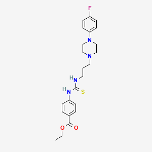 molecular formula C23H29FN4O2S B4136798 ethyl 4-{[({3-[4-(4-fluorophenyl)-1-piperazinyl]propyl}amino)carbonothioyl]amino}benzoate 