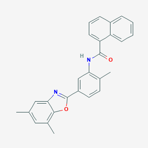 molecular formula C27H22N2O2 B413681 N-[5-(5,7-dimethyl-1,3-benzoxazol-2-yl)-2-methylphenyl]-1-naphthamide 