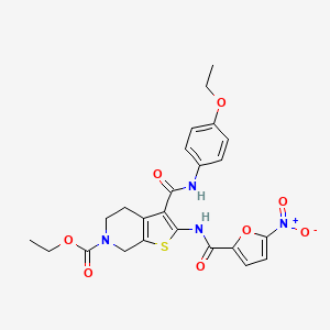 molecular formula C24H24N4O8S B4136832 ethyl 3-{[(4-ethoxyphenyl)amino]carbonyl}-2-[(5-nitro-2-furoyl)amino]-4,7-dihydrothieno[2,3-c]pyridine-6(5H)-carboxylate 
