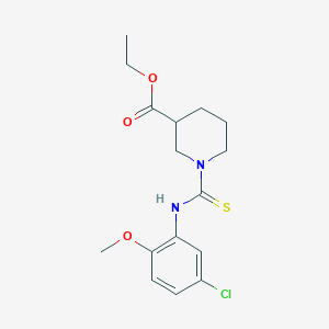 molecular formula C16H21ClN2O3S B4136835 ethyl 1-{[(5-chloro-2-methoxyphenyl)amino]carbonothioyl}-3-piperidinecarboxylate 