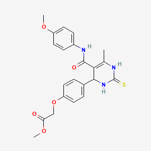 molecular formula C22H23N3O5S B4136837 methyl [4-(5-{[(4-methoxyphenyl)amino]carbonyl}-6-methyl-2-thioxo-1,2,3,4-tetrahydro-4-pyrimidinyl)phenoxy]acetate 