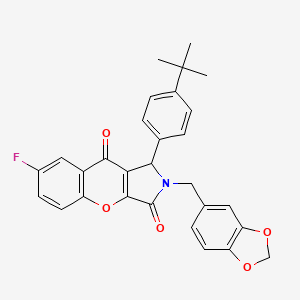 2-(1,3-benzodioxol-5-ylmethyl)-1-(4-tert-butylphenyl)-7-fluoro-1,2-dihydrochromeno[2,3-c]pyrrole-3,9-dione